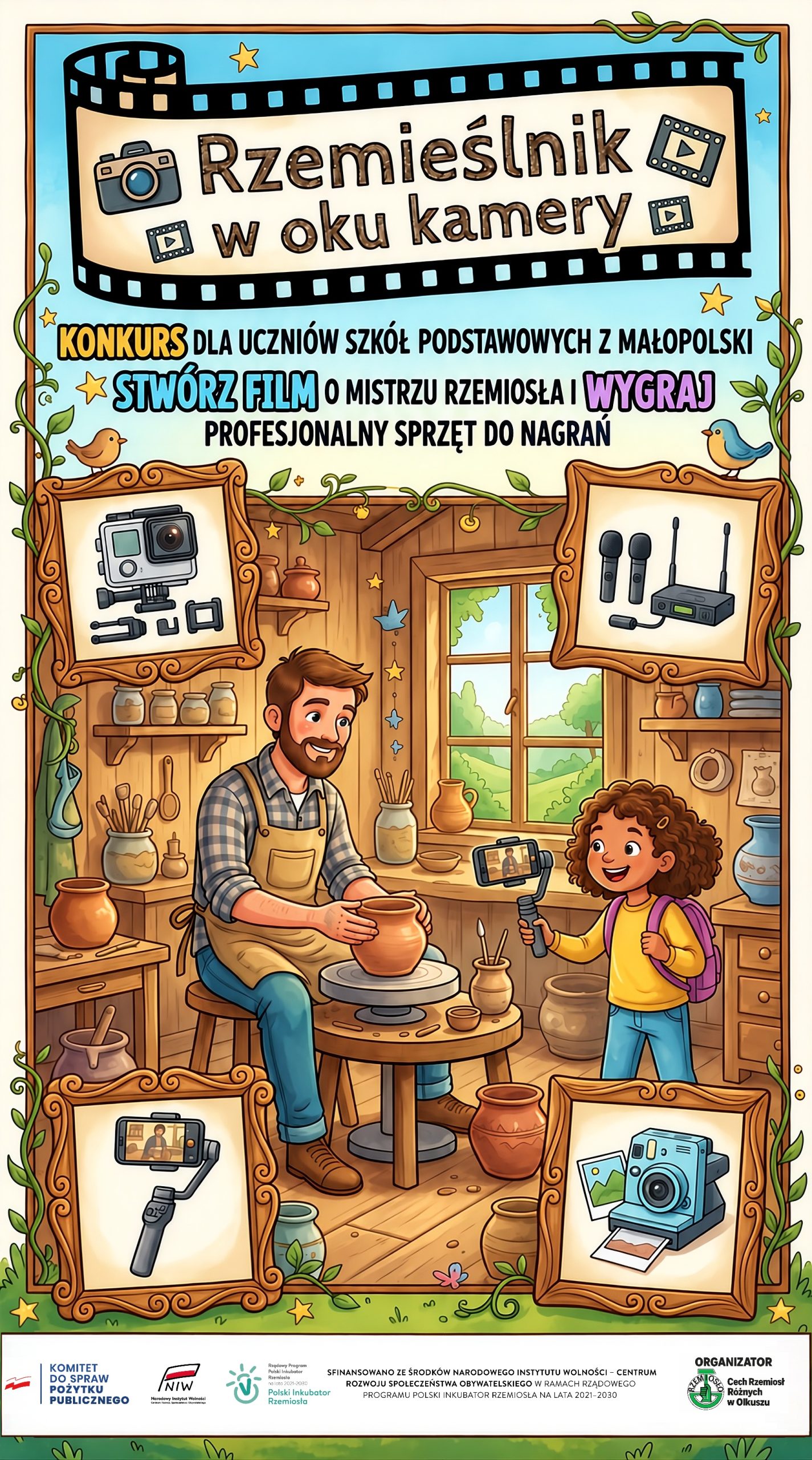Plakat konkursu filmowego „Rzemieślnik w oku kamery”